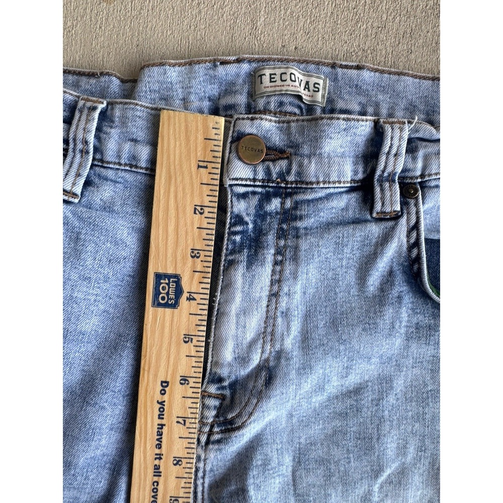 Tecovas Men's Slim Straight Jeans 36x30 Light Blue Stretch Denim Western Ranch - Picture 10 of 13